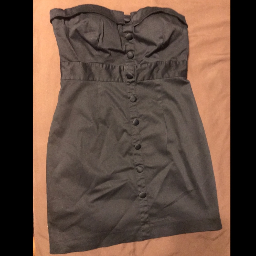 Forever 21 black mini dress pinup strapless